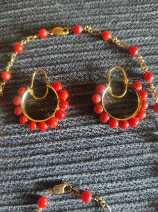 CONJUNTO CORAL Y ORO
