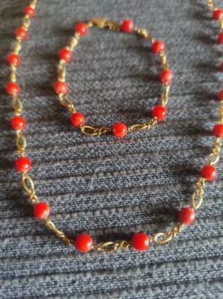 CONJUNTO CORAL Y ORO