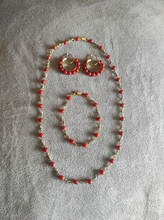 CONJUNTO CORAL Y ORO