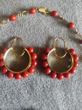 CONJUNTO CORAL Y ORO