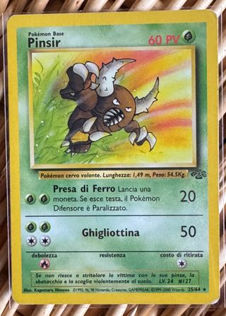 Pinsir Edición cartas Pokemon italiano
