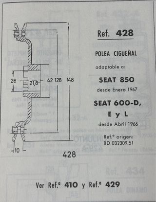 Polea cigüeñal Seat 600