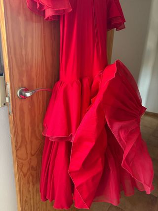 TRAJE FLAMENCO ROJO SATÉN