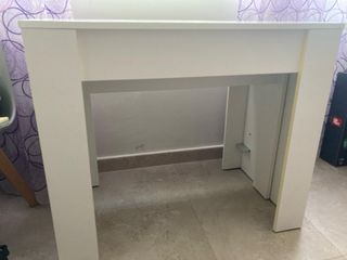 Mesa extensible blanca