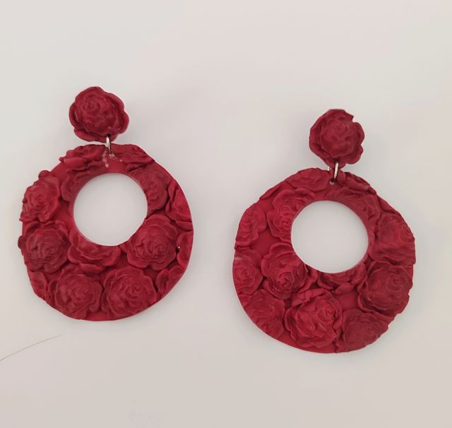 Pendientes de flamenca rojos