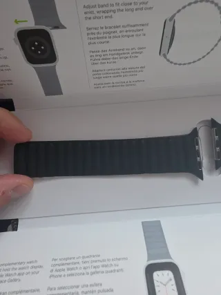 Correa Apple watch original eslabones de cuero neg