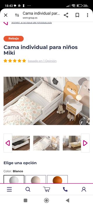 Cama bialy 180x80 nueva