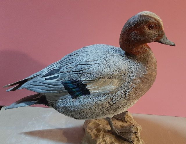 fischione in scultura di argilla e dim. naturali