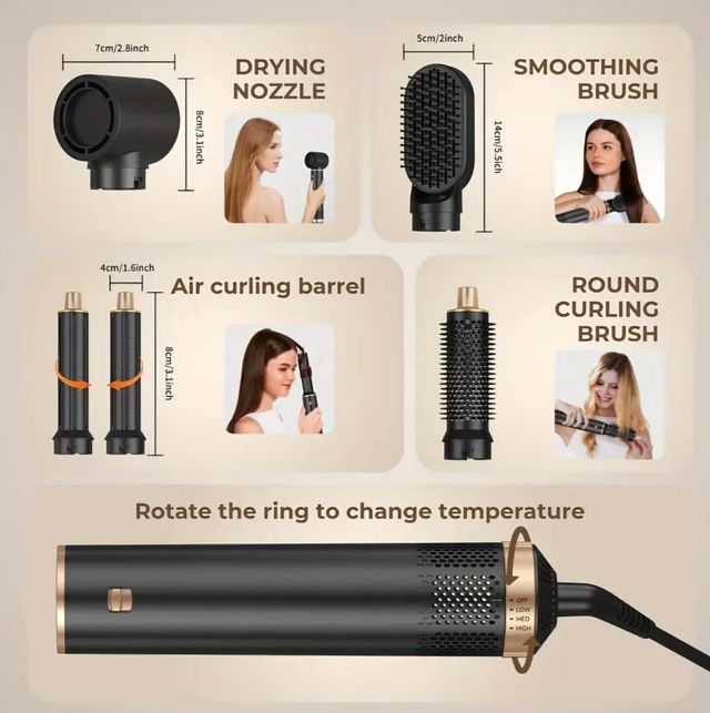 Secador de pelo 5 en 1