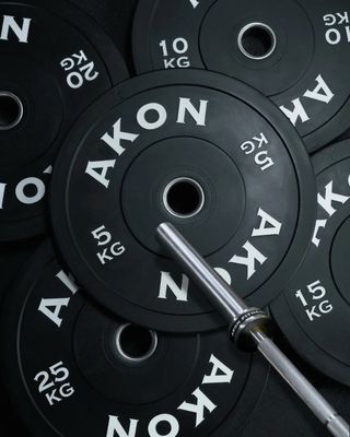 Pack Discos Bumper Negros y Barra