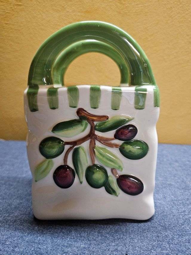 Borsa in ceramica decoro olivo