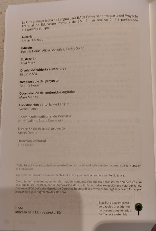 Cuadernillos ortografía 6 de primaria.