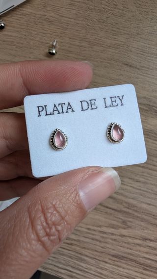 Pendientes plata de ley y minerales