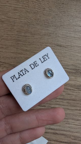 Pendientes plata de ley y minerales