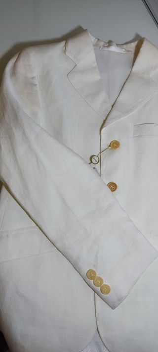 Traje niño lino blanco roto. Comunión