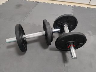 2 mancuernas con 12 discos