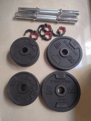 2 mancuernas con 12 discos