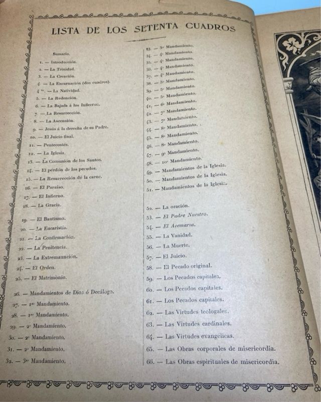 Libro “Catecismo en Estampas” año 1908. Grabados