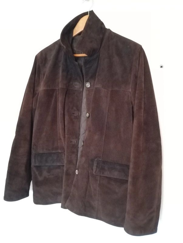 Giacca scamosciata con interno trapuntato donna,