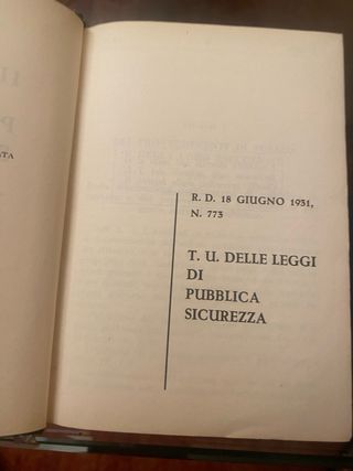 Il codice della Pubblica Sicurezza ed. 1960
