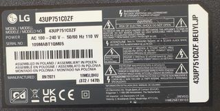 Placas tv LG 43UP751C0ZF