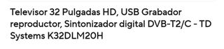 Televisión 32 pulgadas td systems