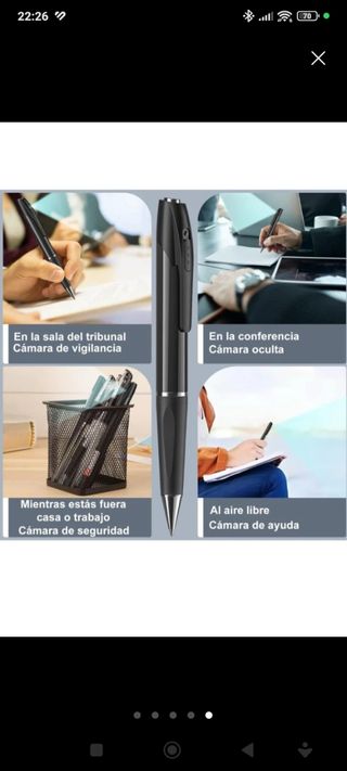 Bolígrafo espía con cámara.