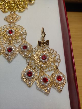 Aderezo fallera cristales rojos