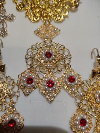 Aderezo fallera cristales rojos