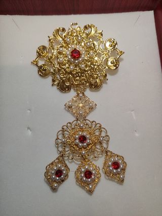 Aderezo fallera cristales rojos