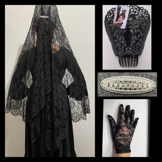 Conjunto de mantilla en negro