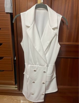 Mono Vestido sin mangas blanco talla S