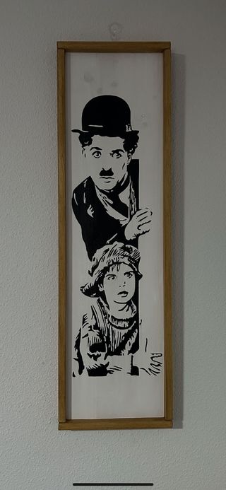Cuadro Chaplin en madera