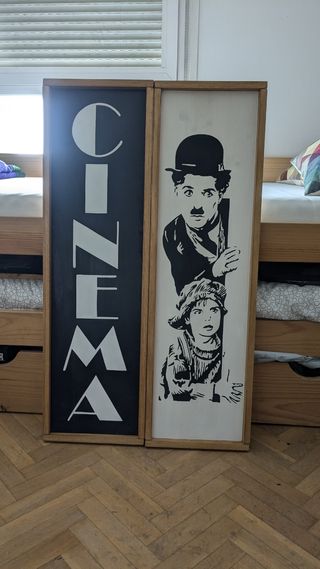 Cuadro Chaplin en madera