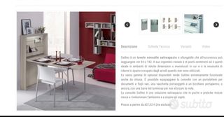 Tavolo Consolle salva spazio Galileo