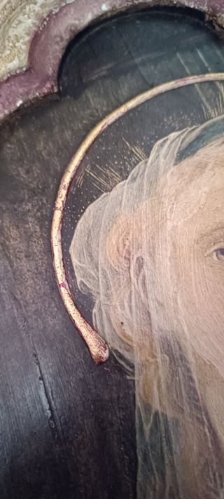 Cuadro religioso antiguo virgen y niño