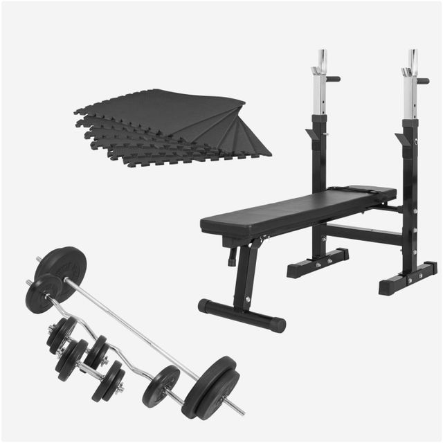 Set de banco de pesas completo de 100 kg