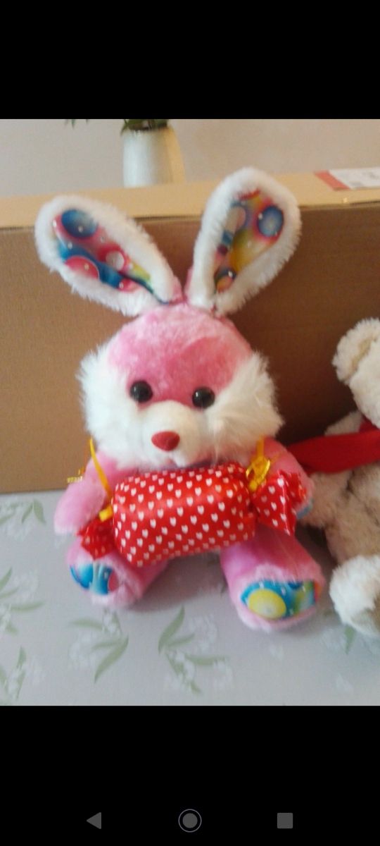 Peluche BUNNY, regalo di Natale con cuore e orso