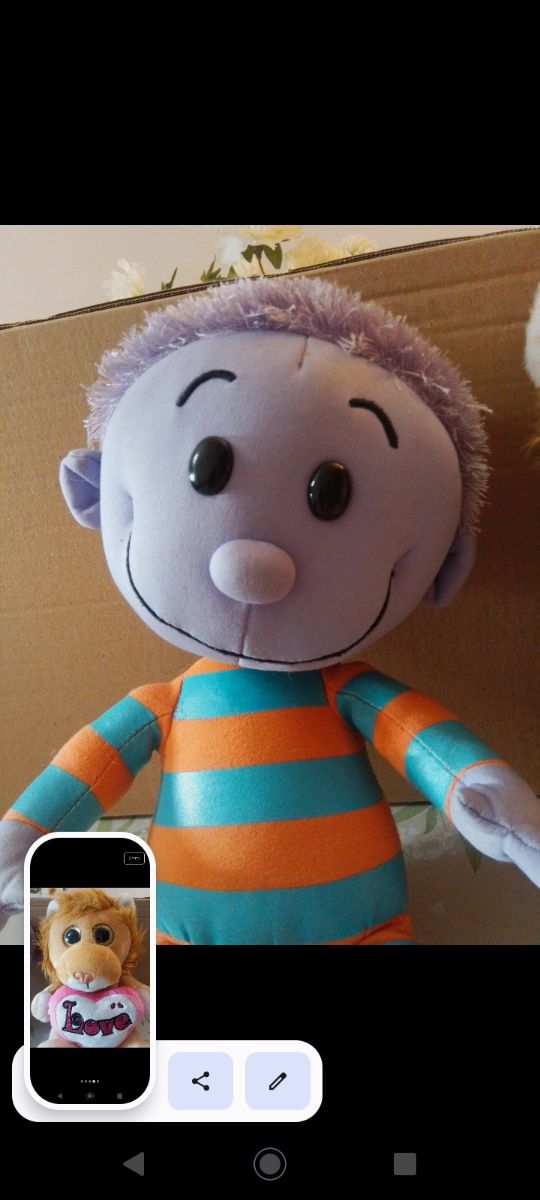 Peluche LION con cuore LOVE e PURPLE BOY