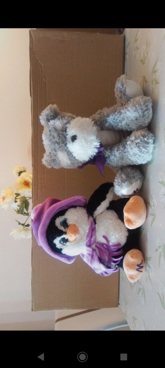 2 peluche MARIONAUD: PINGUINO INVERNALE e CUCCIOLO