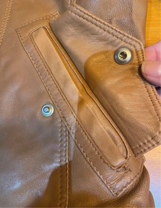 Cazadora de piel camel