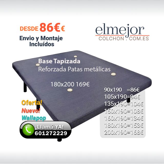 Base Tapizada Nueva Reforzada Oferta Envío y Mont