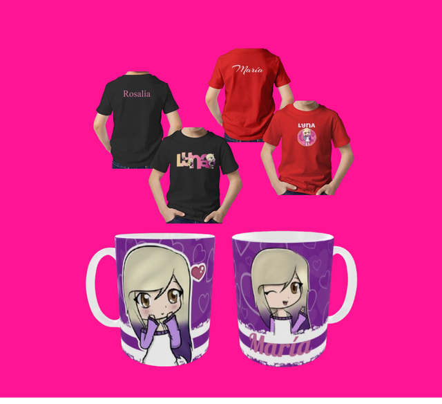 Camisetas y tazas personalizadas Lyna Vallejos.