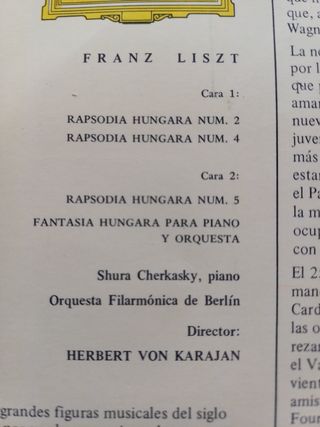 Vinilo Franz Liszt disco clasica