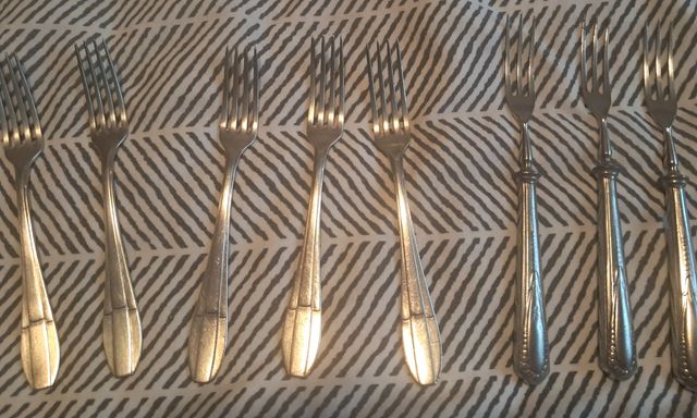 Cucharillas tenedores postre alpaca