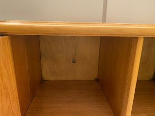 Mesa inglesa de madera y marmol 