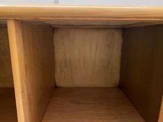 Mesa inglesa de madera y marmol 