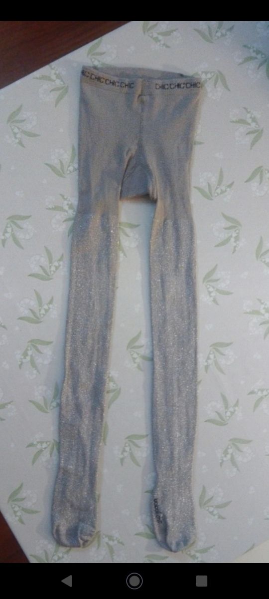 BOBOLI CHICO Leotardo, grigio con glitter, 8 anni