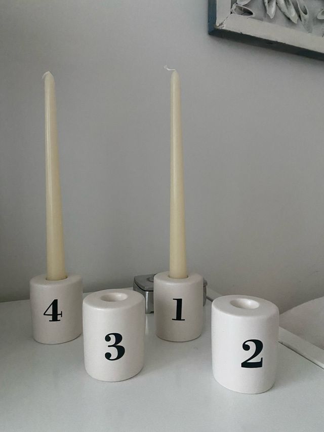 juego 4 Portavelas ceramica