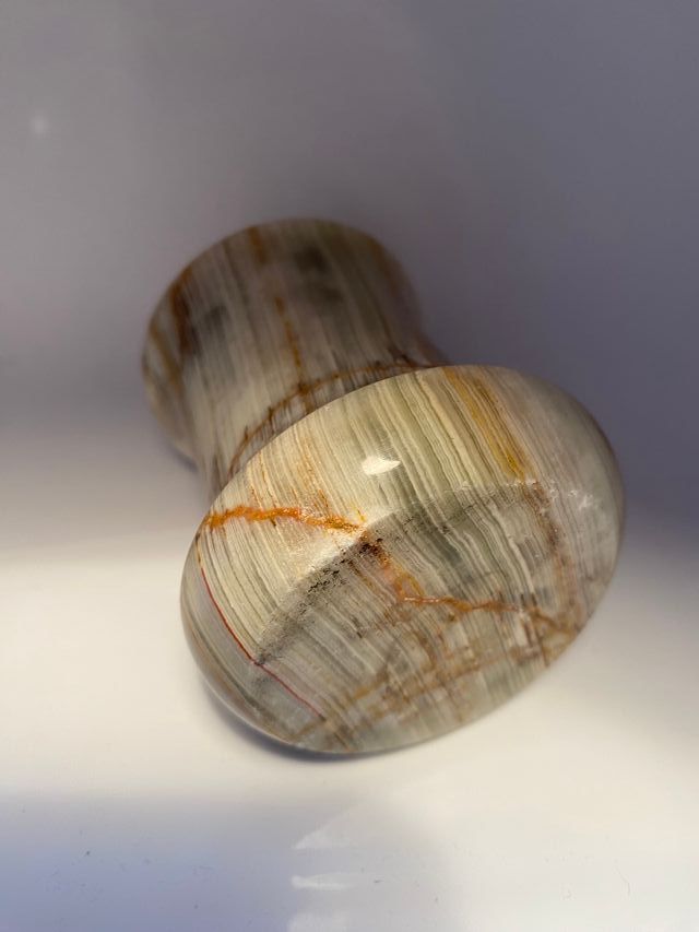 Saliera/pepiera in onice vintage